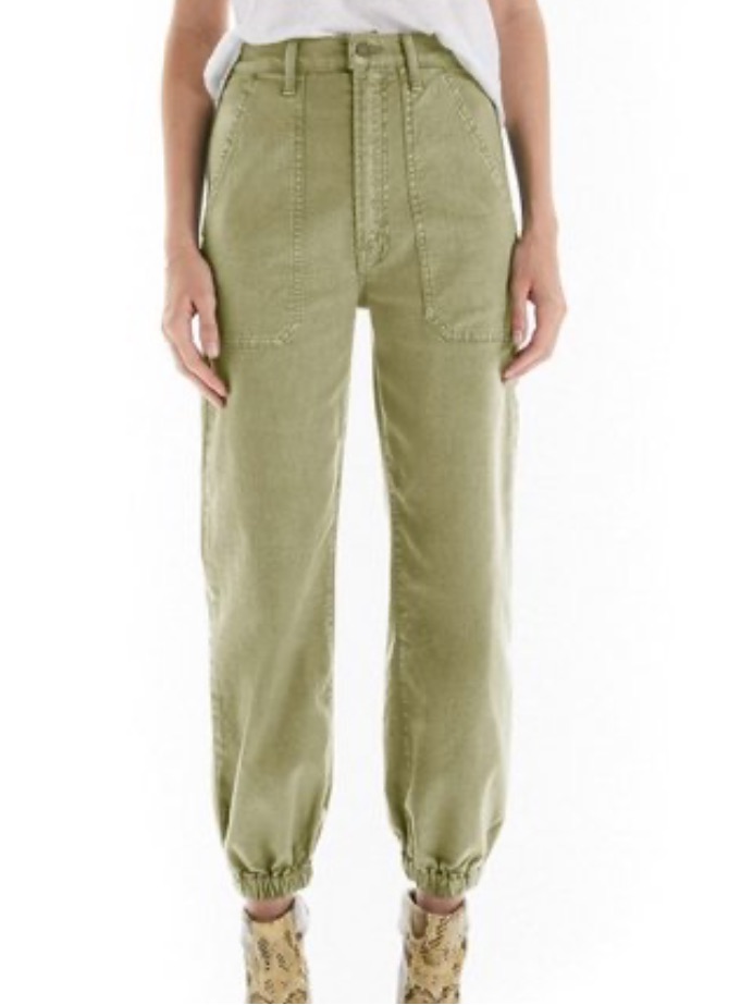 Mother - The Wrapper Patch Springy Ankle In Army Green